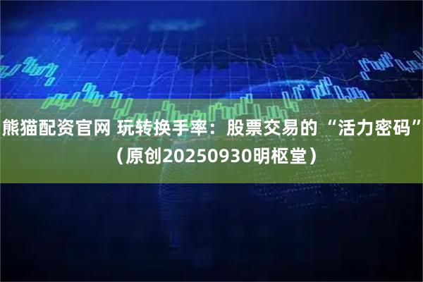 熊猫配资官网 玩转换手率：股票交易的 “活力密码”（原创20250930明枢堂）