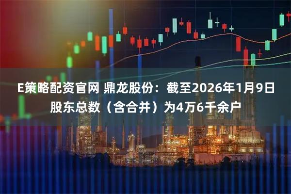 E策略配资官网 鼎龙股份：截至2026年1月9日股东总数（含合并）为4万6千余户